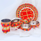 Red Tassel Mirror Detail Decorative Set