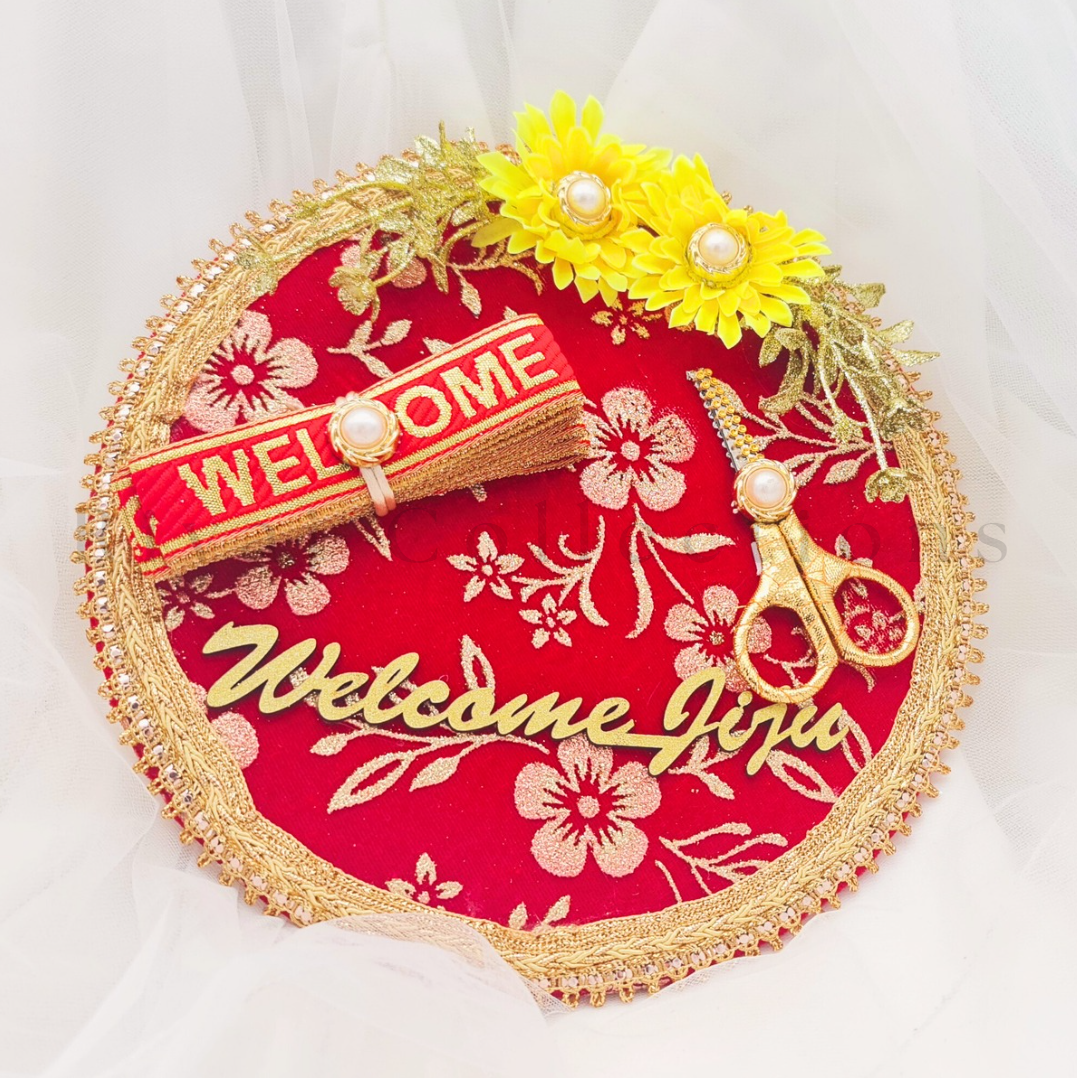Welcome Jiju Ribbon Decorative Plate