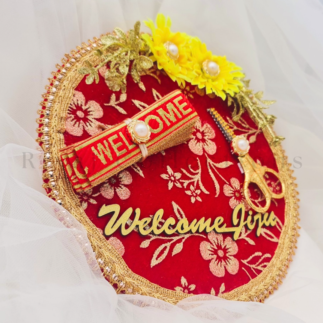 Welcome Jiju Ribbon Decorative Plate