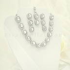 White Pearl Luxury Diamante Faux Kundan Choker Set